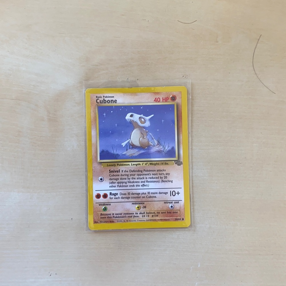 Mint Condition Pokemon Card Cubone 50/64 1995